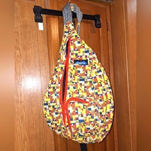 Kavu large rope sling bag.  It's showing a little wear but still in great shape